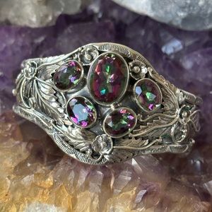 Mystic Topaz  southwestern sterling silver cuff